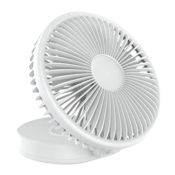 Wiederaufladbarer Tischventilator 10W/5V 2400 mAh weiß