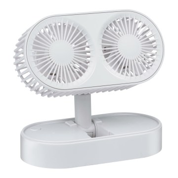 Wiederaufladbarer Tischventilator 3,7 V, 1200 mAh, weiß