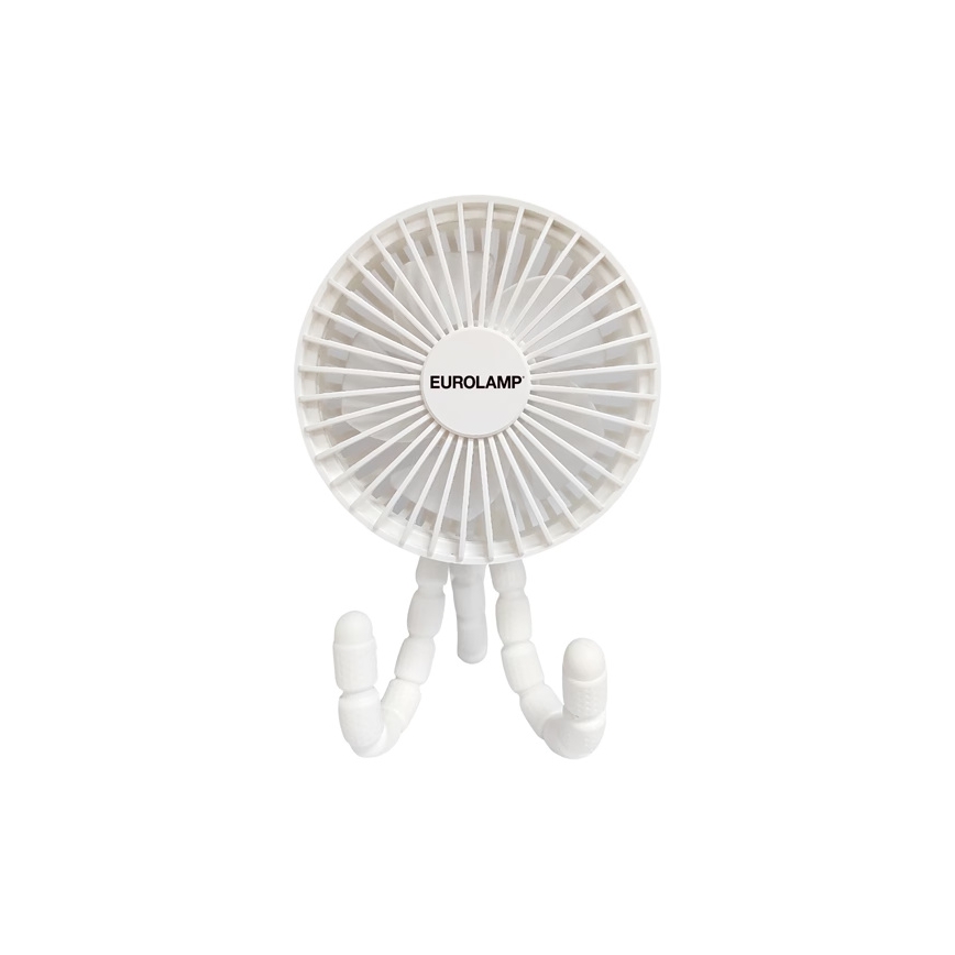 Wiederaufladbarer Tischventilator 3 W/5 V 1800 mAh weiß