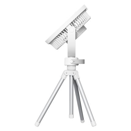 Wiederaufladbarer Tischventilator mit LED-Beleuchtung 8W/3,7V 2400 mAh, weiß