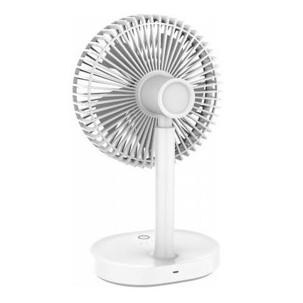 Wiederaufladbarer Tischventilator mit LED-Lampe, 3000 mAh (3,7 V), USB-C