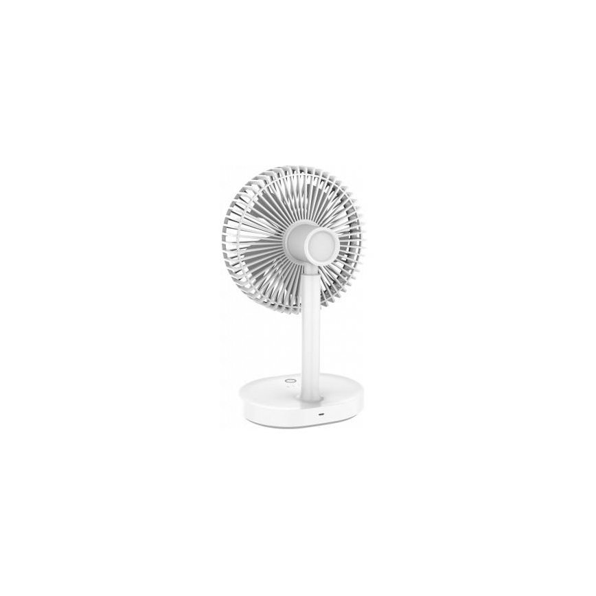 Wiederaufladbarer Tischventilator mit LED-Lampe, 3000 mAh (3,7 V), USB-C