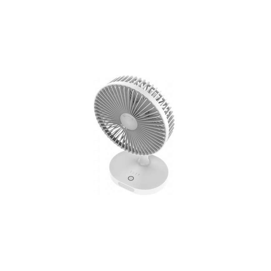 Wiederaufladbarer Tischventilator mit LED-Lampe, 3000 mAh (3,7 V), USB-C