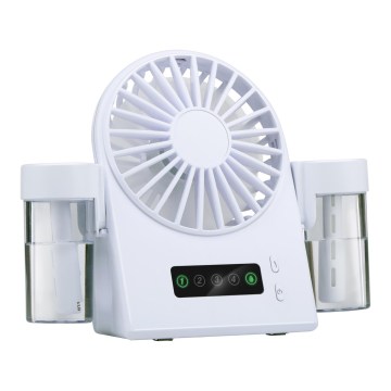 Wiederaufladbarer Tischventilator mit Nebeleffekt, 3,7 V, 1200 mAh