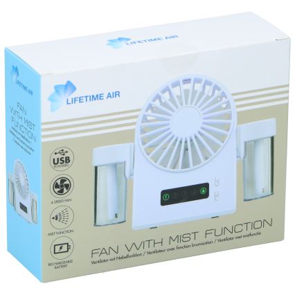 Wiederaufladbarer Tischventilator mit Nebeleffekt, 3,7 V, 1200 mAh