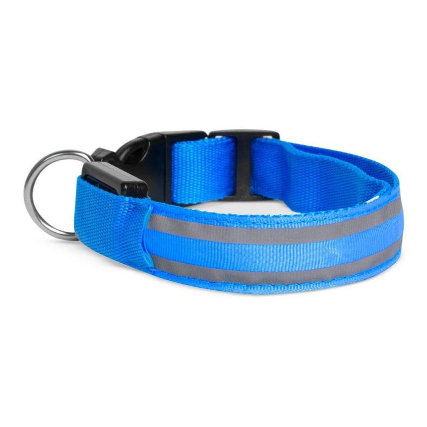 Wiederaufladbares LED-Hundehalsband 35-43 cm 1xCR2032/5V/40 mAh blau