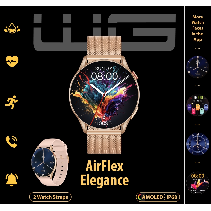 Winner Group - Smartwatch AirFlex 2 Elegance 280 mAh IP68 Gold