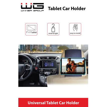 Winner Group - Auto-Tablet-Halterung mit Klettverschluss schwarz