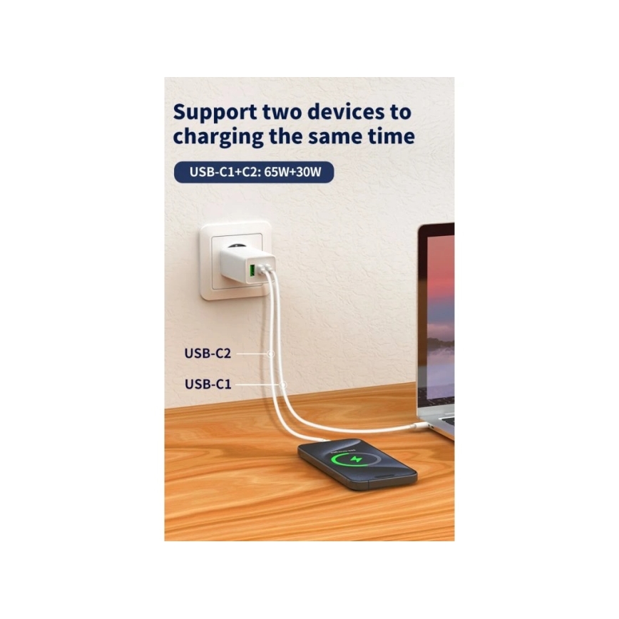 Winner Group - GaN-Ladeadapter 1xUSB-A + 2xUSB-C 100W weiß