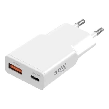 Winner Group - Ladeadapter GaN 1xUSB-A + 1xUSB-C 30W weiß