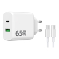 Winner Group - Schnellladeadapter 2xUSB PD 65W + USB-Kabel USB-C / USB-C 1m