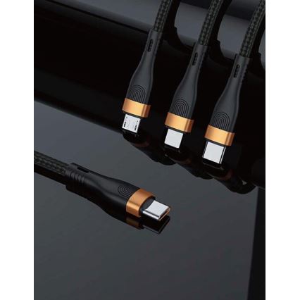 Winner Group - USB-Kabel 3in1 USB-C / Lightning, USB-C und Micro USB 100W 1,5m schwarz