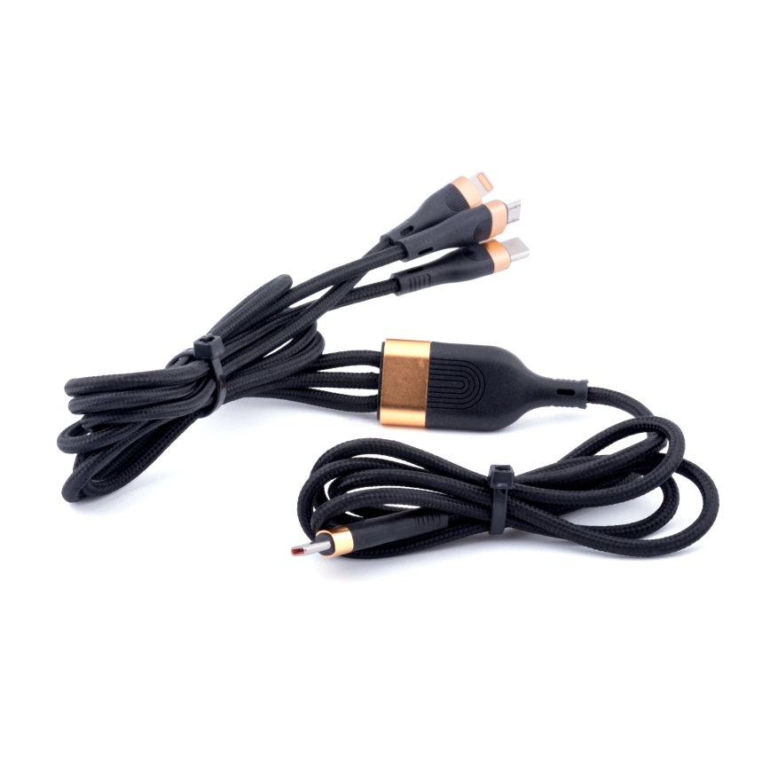 Winner Group - USB-Kabel 3in1 USB-C / Lightning, USB-C und Micro USB 100W 1,5m schwarz