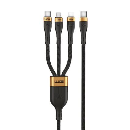 Winner Group - USB-Kabel 3in1 USB-C / Lightning, USB-C und Micro USB 100W 1,5m schwarz