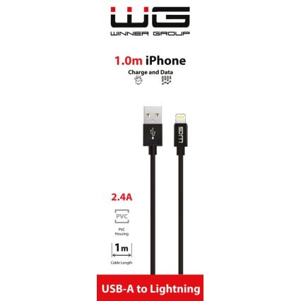 Winner Group - USB-Kabel Lightning / USB-A 1m schwarz