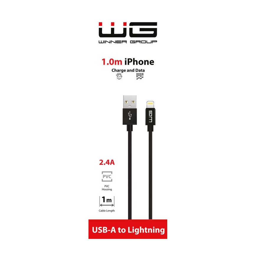 Winner Group - USB-Kabel Lightning / USB-A 1m schwarz