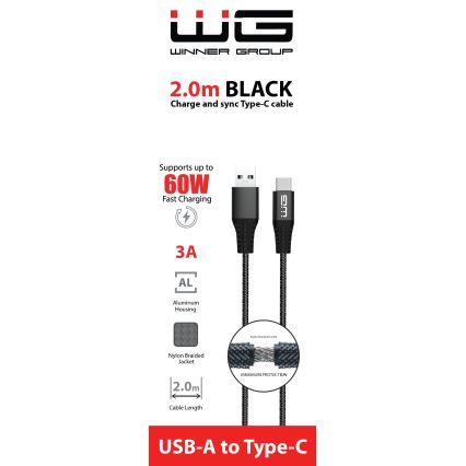 Winner Group - USB-Kabel USB-C / USB-A 60W 2m schwarz