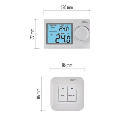 Wireless thermostat 2xAAA