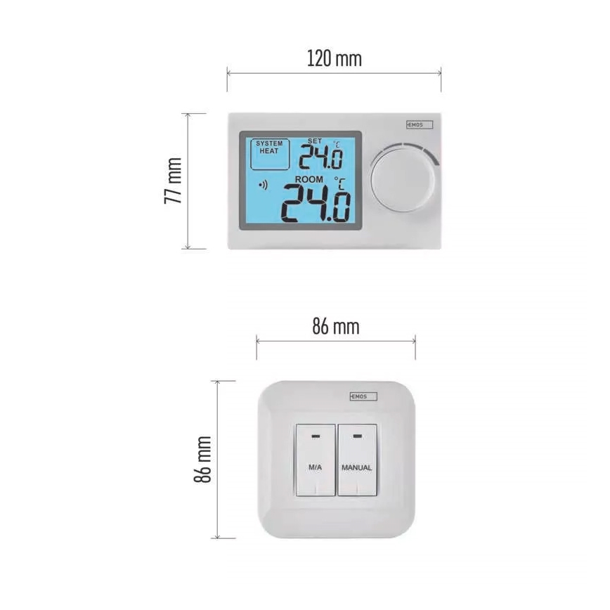 Wireless thermostat 2xAAA