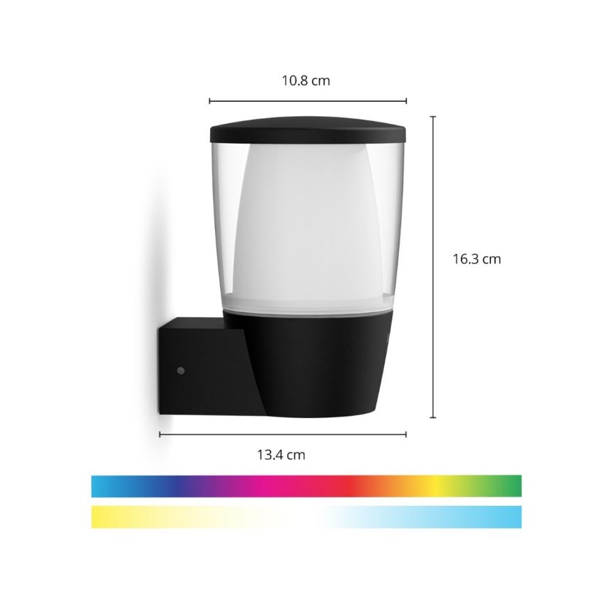 WiZ – Dimmbare LED-RGBW-Außenwandleuchte ELPAS LED/8,5W/230V 2700–5000K IP44 Wi-Fi