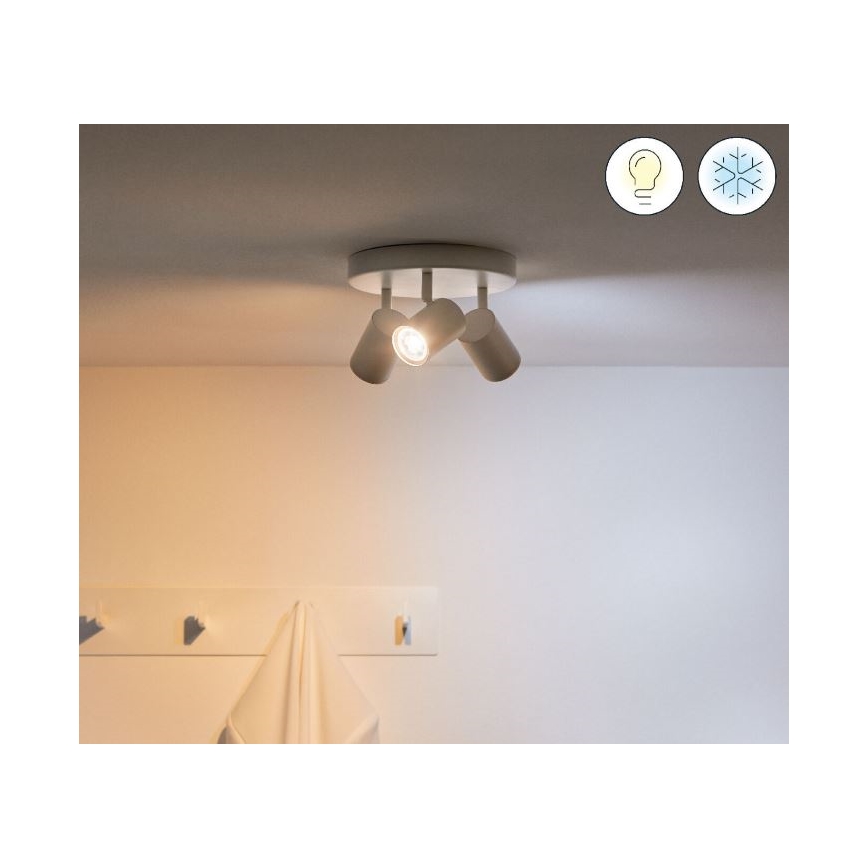 WiZ - Dimmbare LED-RGBW-Spotleuchte IMAGEO 3xGU10/4,9W/230V 2200-6500K WLAN CRI 90 weiß