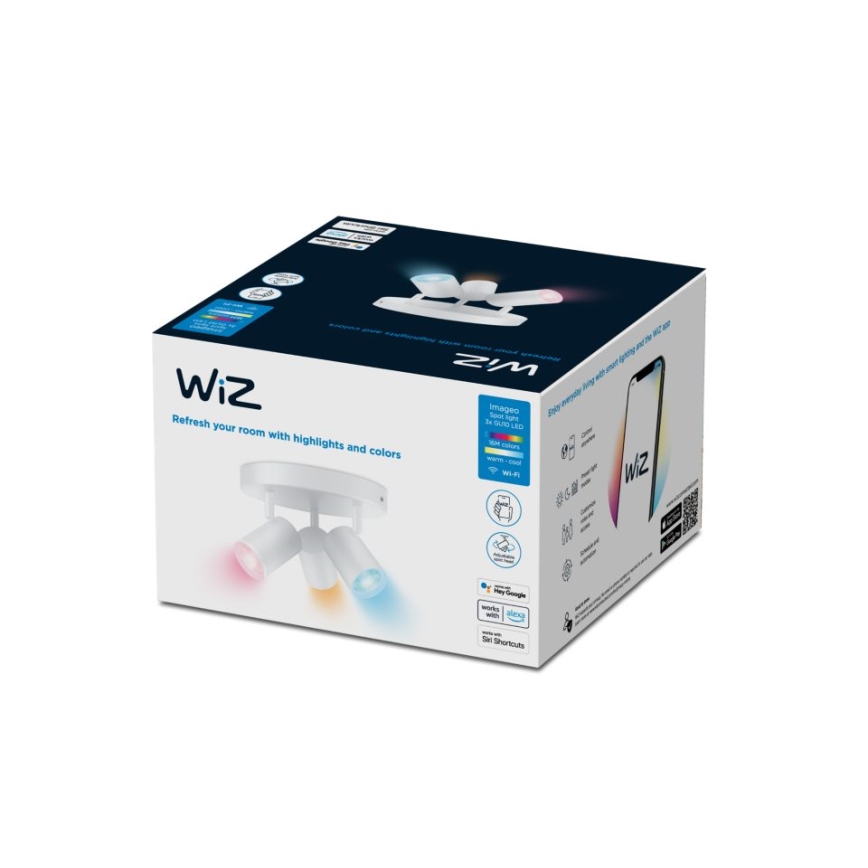 WiZ - Dimmbare LED-RGBW-Spotleuchte IMAGEO 3xGU10/4,9W/230V 2200-6500K WLAN CRI 90 weiß