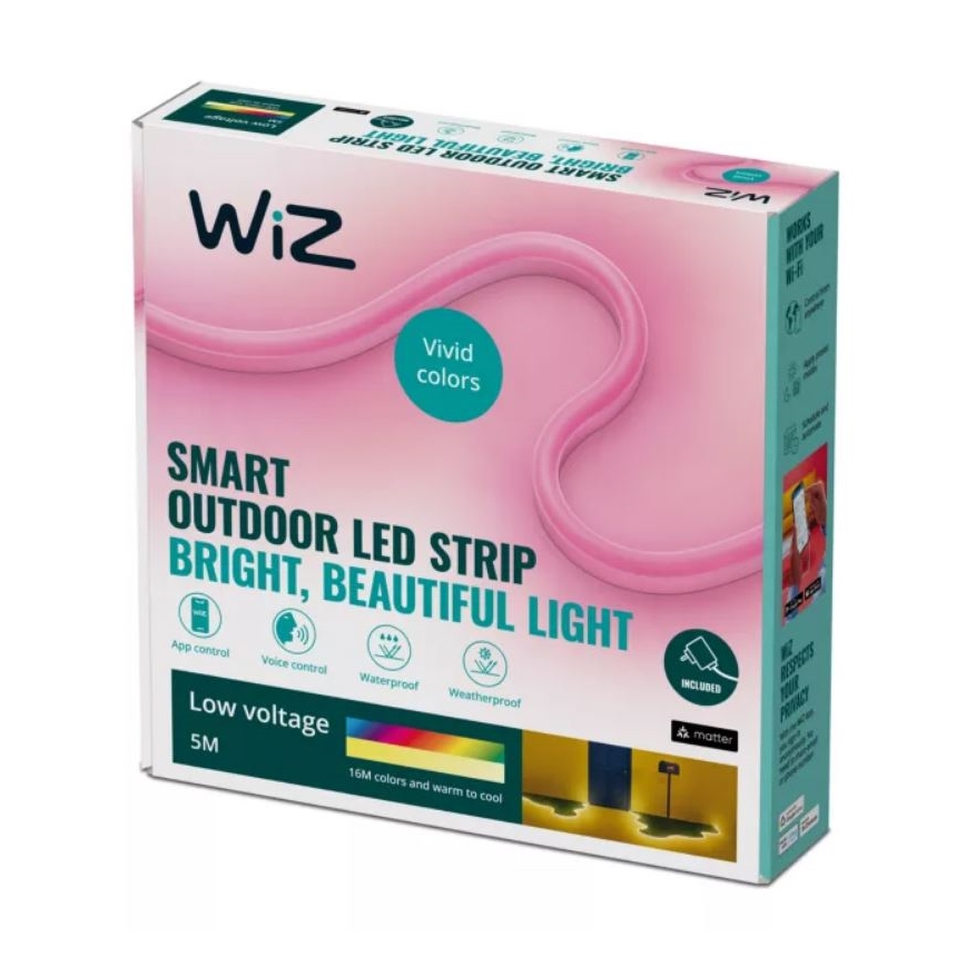 WiZ - Dimmbarer LED-RGBW-Streifen für den Außenbereich 5m LED/24W/230V 2700-5000K Wi-Fi IP65
