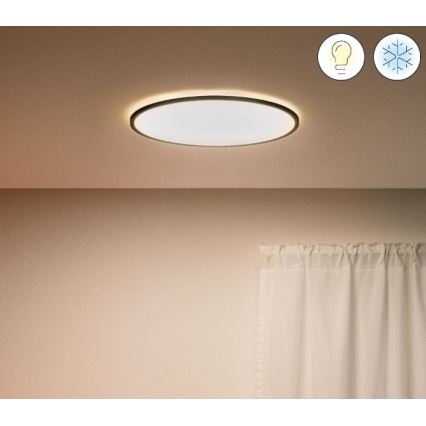 WiZ - LED dimmbare Deckenleuchte SUPERSLIM LED/22W/230V 2700-6500K Wi-Fi schwarz