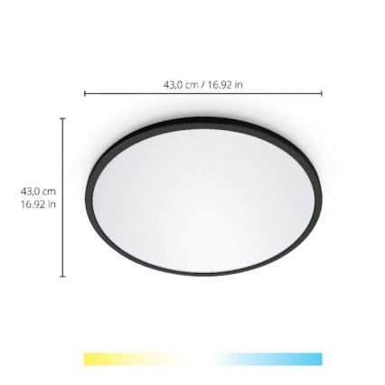WiZ - LED dimmbare Deckenleuchte SUPERSLIM LED/22W/230V 2700-6500K Wi-Fi schwarz