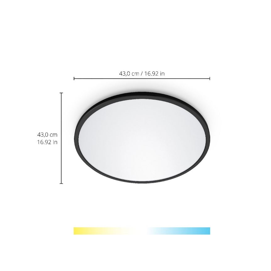 WiZ - LED dimmbare Deckenleuchte SUPERSLIM LED/22W/230V 2700-6500K Wi-Fi schwarz