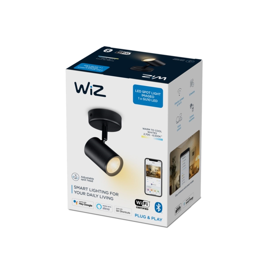 WiZ - LED Dimmbarer Strahler IMAGEO 1xGU10/4,9W/230V 2700-6500K CRI 90 Wi-Fi schwarz