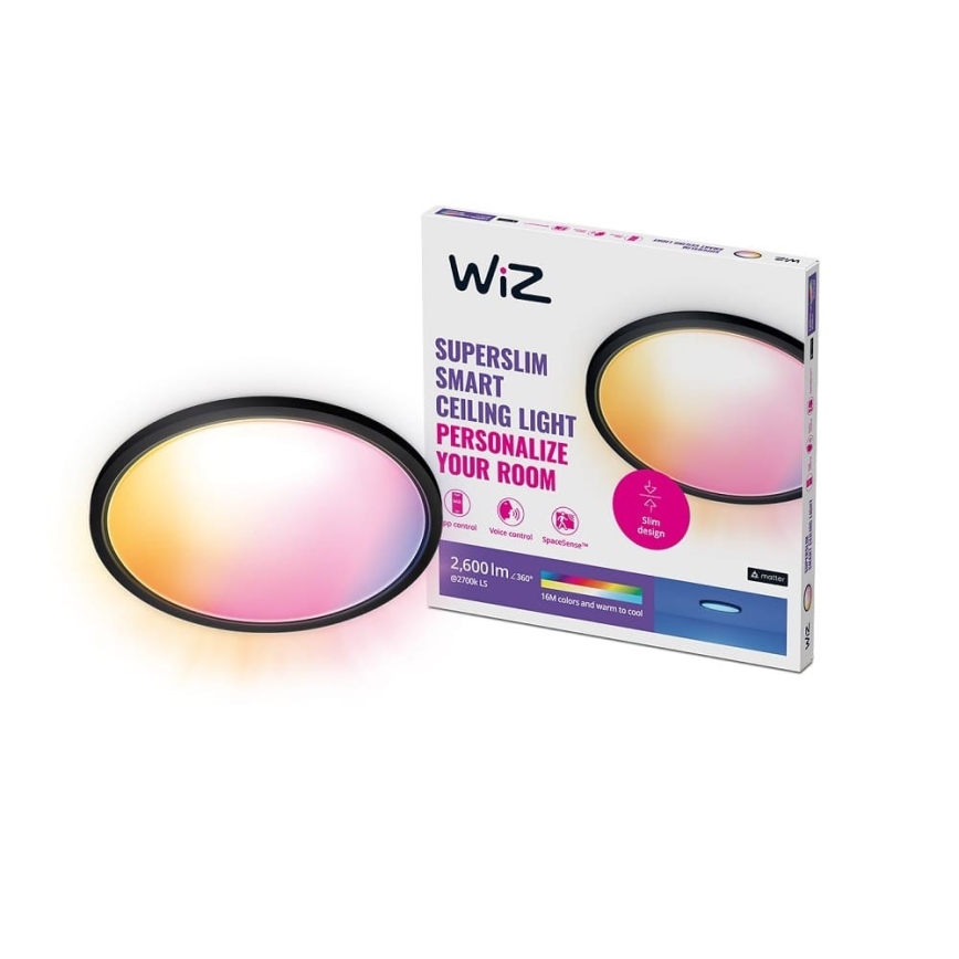 WiZ - LED RGB dimmbare Deckenleuchte SUPERSLIM LED/32W/230V 2700-6500K Wi-Fi schwarz