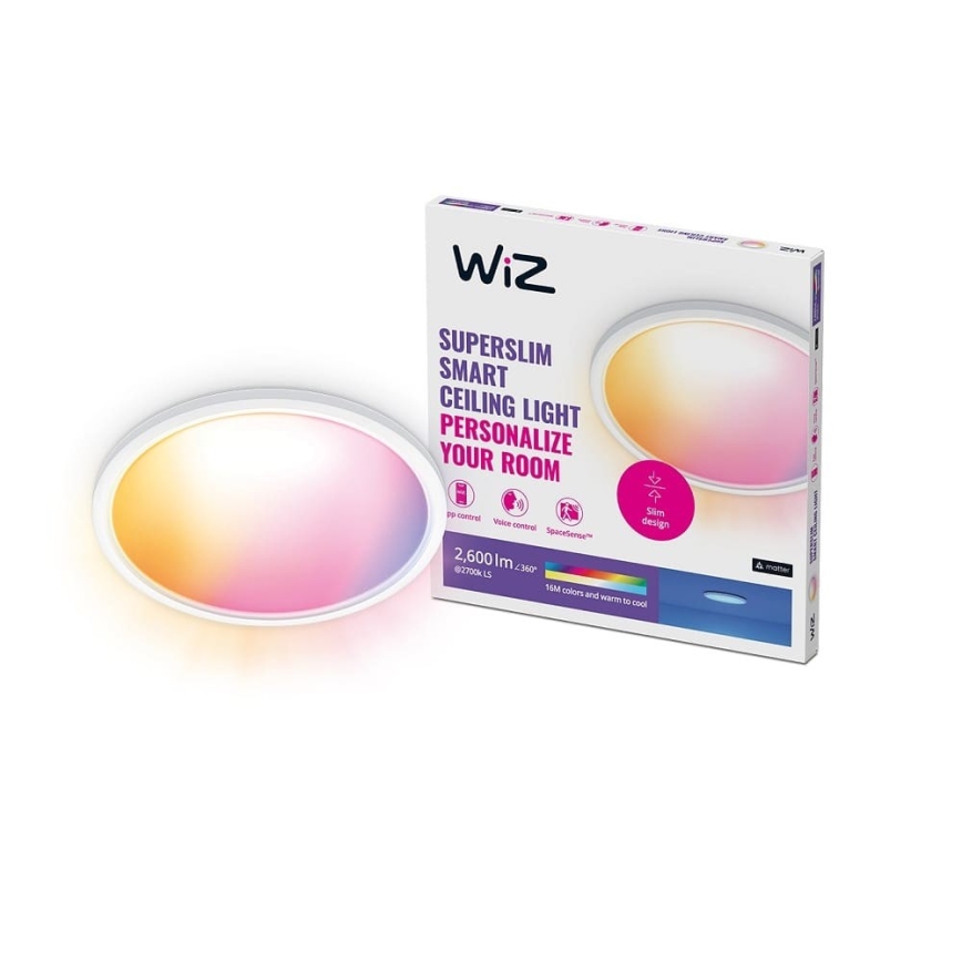 WiZ - LED RGB dimmbare Deckenleuchte SUPERSLIM LED/22W/230V 2700-6500K Wi-Fi Weiß