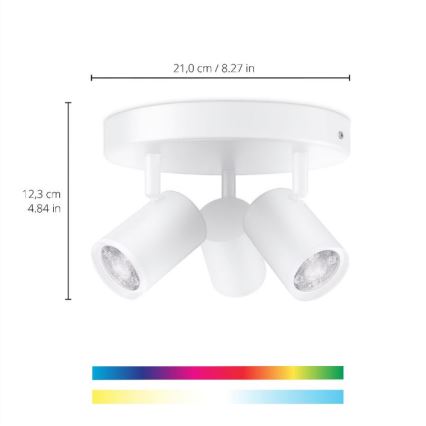 WiZ - LED RGBW dimmbare Einbauleuchte IMAGEO 3xGU10/4,9W/230V 2200-6500K Wi-Fi CRI 90 weiß