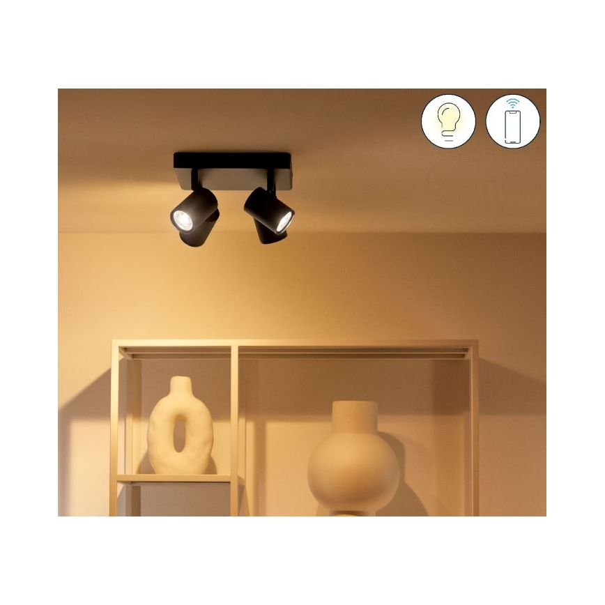 WiZ - LED RGBW dimmbare Einbauleuchte IMAGEO 4xGU10/4,9W/230V 2200-6500K Wi-Fi CRI 90 schwarz