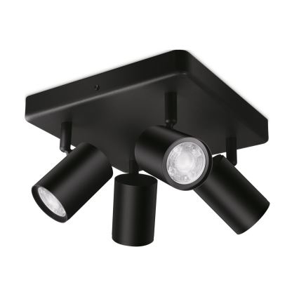 WiZ - LED RGBW dimmbare Einbauleuchte IMAGEO 4xGU10/4,9W/230V 2200-6500K Wi-Fi CRI 90 schwarz