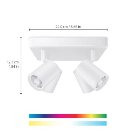 WiZ - LED RGBW dimmbare Einbauleuchte IMAGEO 4xGU10/4,9W/230V 2200-6500K Wi-Fi CRI 90 weiß