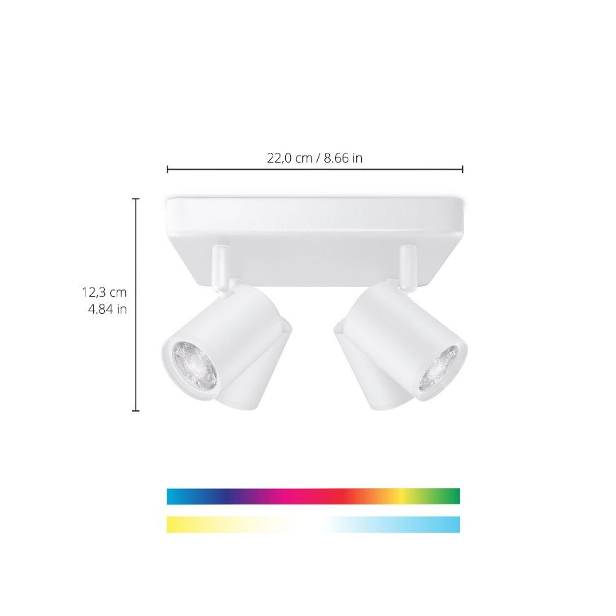 WiZ - LED RGBW dimmbare Einbauleuchte IMAGEO 4xGU10/4,9W/230V 2200-6500K Wi-Fi CRI 90 weiß
