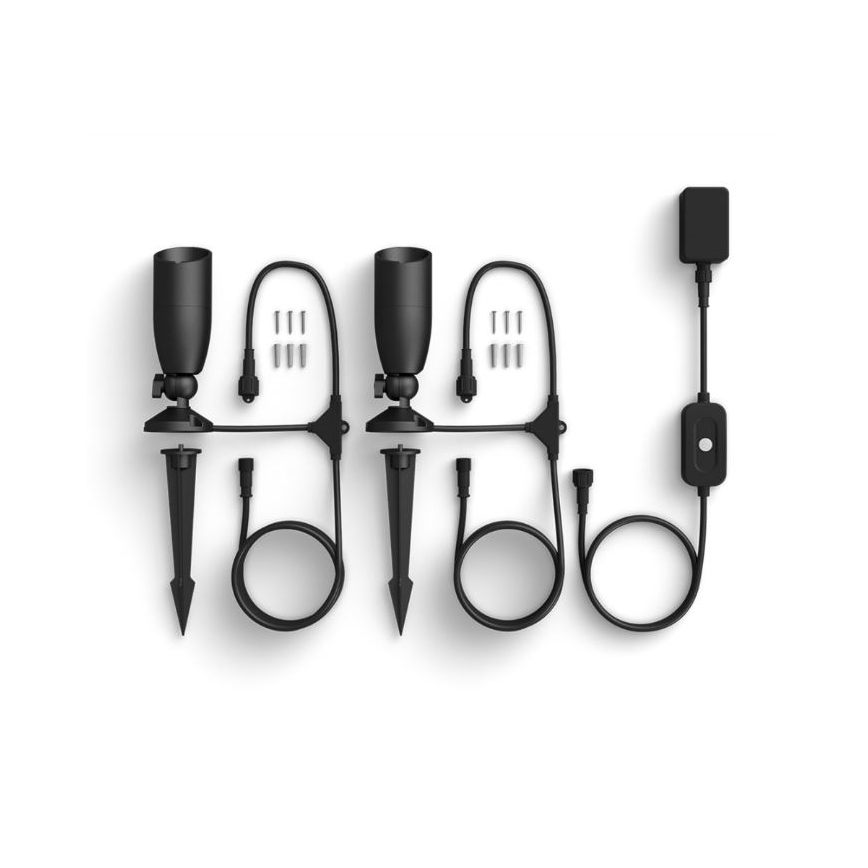 WiZ – SET 2x Dimmbare LED-RGBW-Außenleuchte SPOT LED/10W/230V 2700-5000K IP65 Wi-Fi