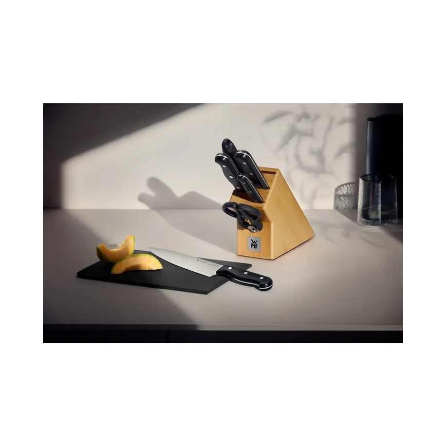 WMF - 6-teiliges Küchenmesserset im Messerblock SPITZENKLASSE PLUS