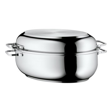 WMF - Ovale Bratpfanne mit Deckel  41x28,5 x18 cm Edelstahl
