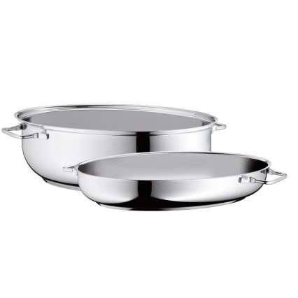 WMF - Ovale Bratpfanne mit Deckel  41x28,5 x18 cm Edelstahl