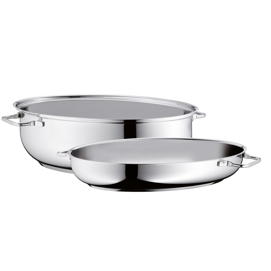 WMF - Ovale Bratpfanne mit Deckel  41x28,5 x18 cm Edelstahl