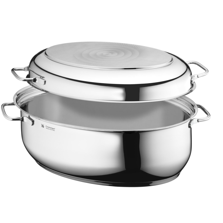 WMF - Ovale Bratpfanne mit Deckel  41x28,5 x18 cm Edelstahl