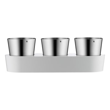 WMF - Selbstbewässernder Kräutertopf 3 Stk. GOURMET weiß/Edelstahl