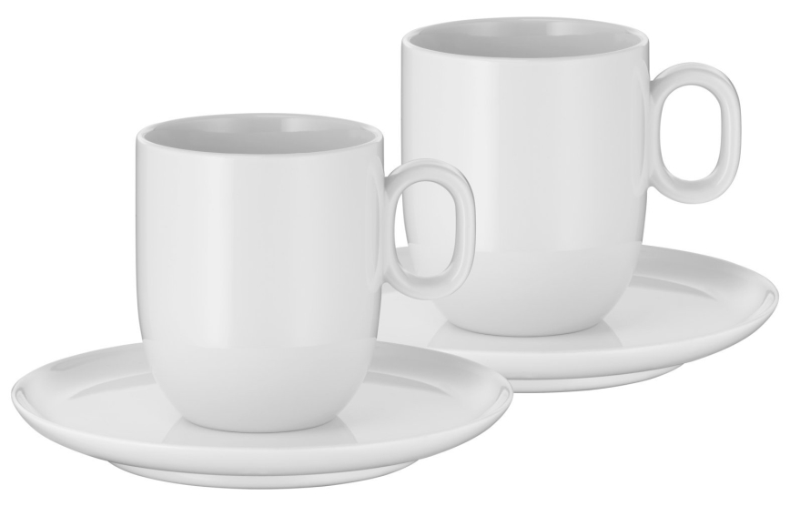 WMF - SET 2x Cafe-Creme-Tasse mit Untertasse BARISTA 170 ml weiß