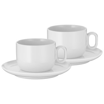 WMF - SET 2x Cappuccino-Tasse mit Untertasse BARISTA 160 ml weiß