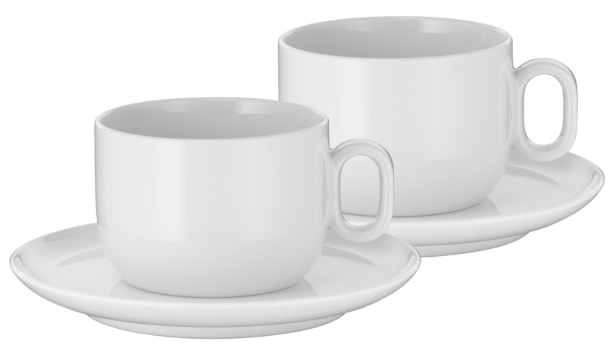 WMF - SET 2x Cappuccinotasse mit Untertasse BARISTA 160 ml weiß