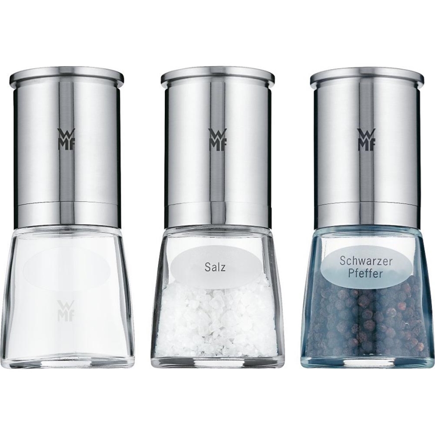 WMF - SET 3x Gewürzmühle DE LUXE Edelstahl