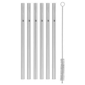 WMF - SET 6x Edelstahl-Strohhalme BARIC + Reinigungsbürste